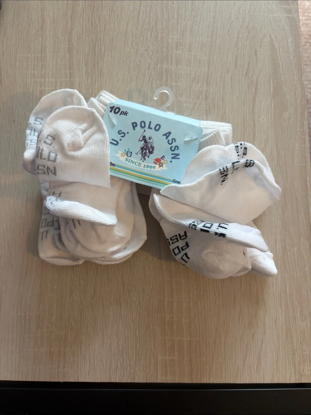 U.S. Polo Assn. White Crew Athletic Socks - 10 Pack